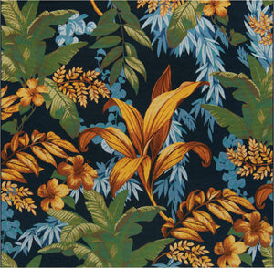 Multicolor 7' 10 x 7' 10 Outdoor Botanical Square Area Rug Weather Resistant for Patio, Deck, Terrace, Balcony, Porch Polypropylene Garden Floral Tropical Carpet for Sale at Rug Engine