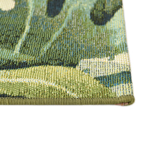 Green 7' 1 x 7' 1 Outdoor Botanical Octagon Area Rug Weather Resistant for Patio, Deck, Terrace, Balcony, Porch Polypropylene Garden Floral Tropical Carpet for Sale at Rug Engine