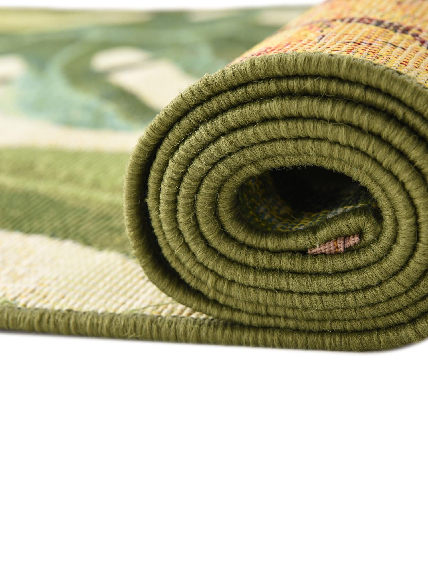 Green 5' 3 x 5' 3 Outdoor Botanical Octagon Area Rug Weather Resistant for Patio, Deck, Terrace, Balcony, Porch Polypropylene Garden Floral Tropical Carpet for Sale at Rug Engine