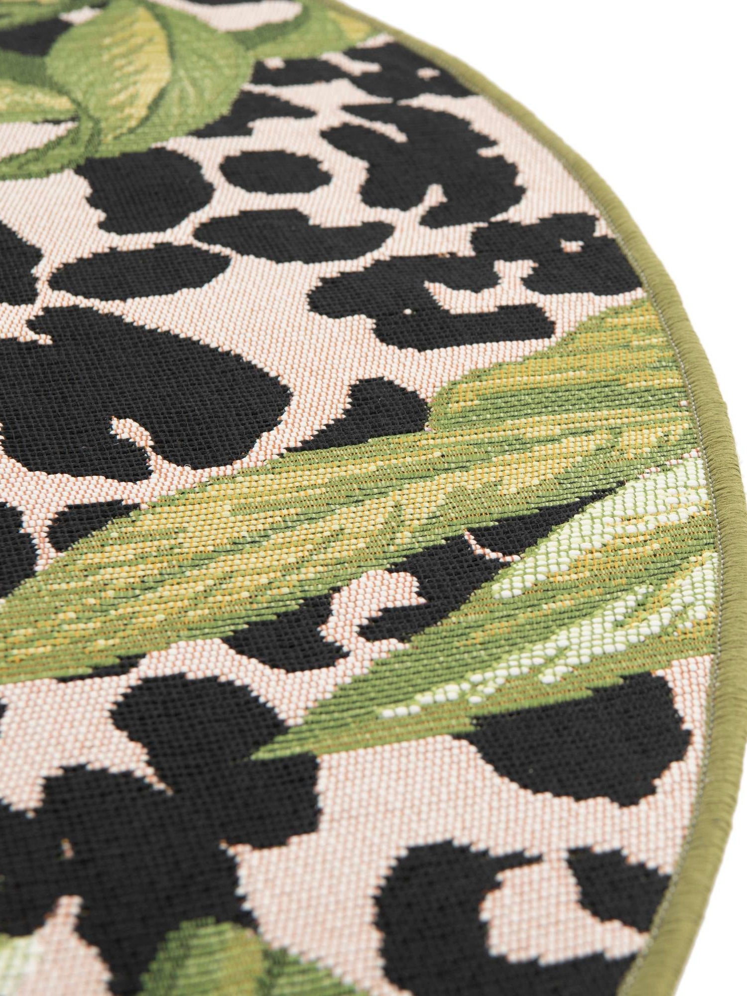Green 2' 2 x 3' 1 Outdoor Botanical Oval Area Rug Weather Resistant for Patio, Deck, Terrace, Balcony, Porch Polypropylene Garden Floral Tropical Carpet for Sale at Rug Engine