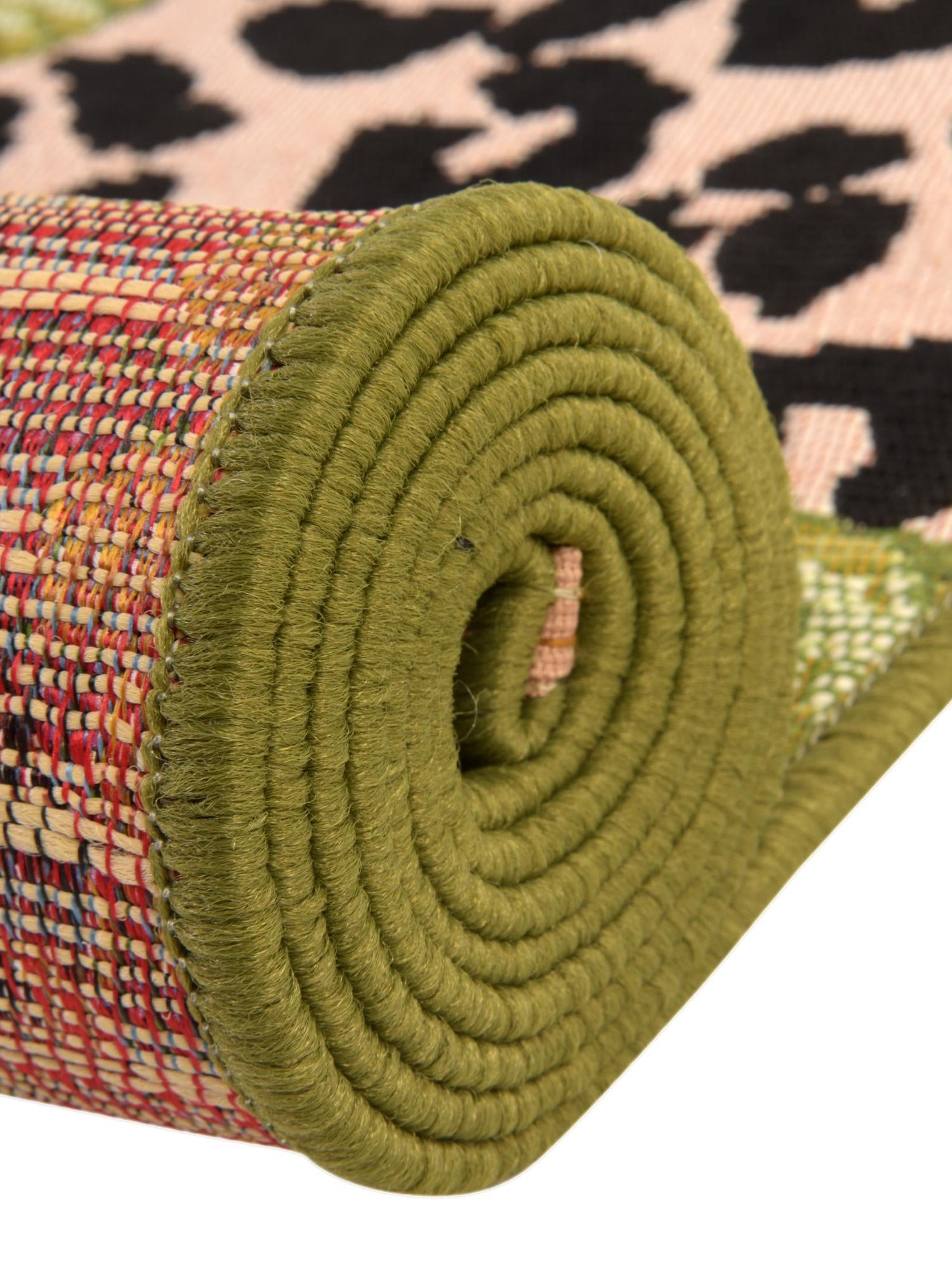 Green 4' 1 x 4' 1 Outdoor Botanical Octagon Area Rug Weather Resistant for Patio, Deck, Terrace, Balcony, Porch Polypropylene Garden Floral Tropical Carpet for Sale at Rug Engine