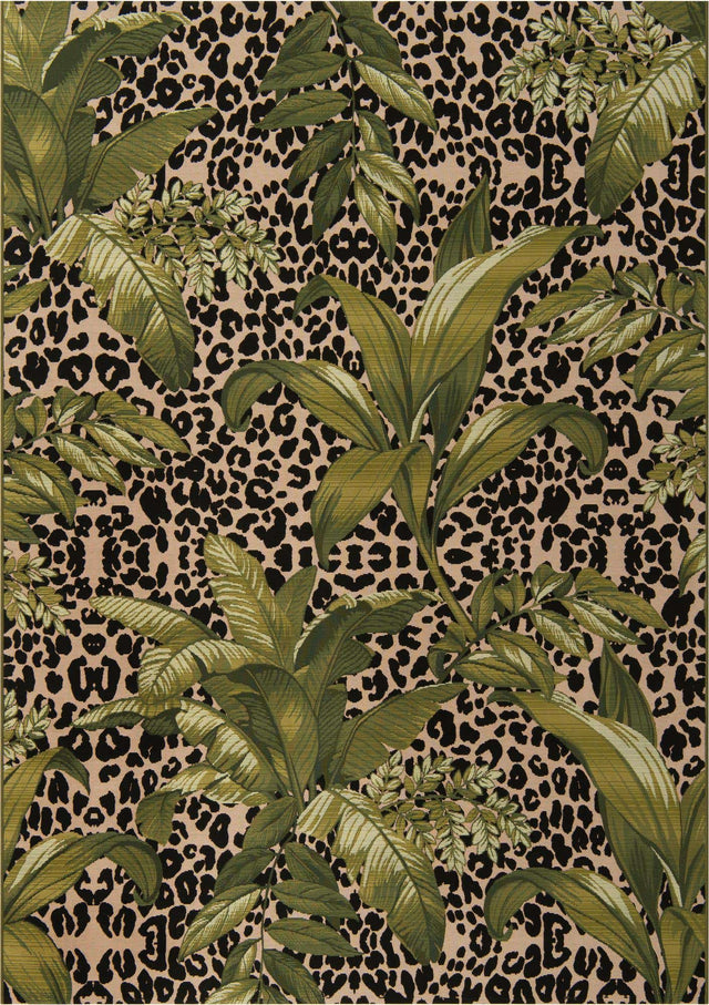 Green 7' 1 x 10' Outdoor Botanical Rectangle Area Rug Weather Resistant for Patio, Deck, Terrace, Balcony, Porch Polypropylene Garden Floral Tropical Carpet for Sale at Rug Engine