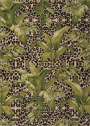 Green 7' 10 x 11' Outdoor Botanical Rectangle Area Rug Weather Resistant for Patio, Deck, Terrace, Balcony, Porch Polypropylene Garden Floral Tropical Carpet for Sale at Rug Engine