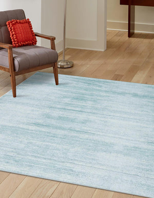 Turquoise 7' 10 x 7' 10 Jill Zarin Uptown Square Area Rug 70% Polypropylene & 30% Polyester  Contemporary Carpet for Living, Dining, Office, Bedroom for Sale at Rug Engine