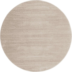 Beige 5' 3 x 5' 3 Jill Zarin Uptown Round Area Rug 70% Polypropylene & 30% Polyester  Contemporary Carpet for Living, Dining, Office, Bedroom for Sale at Rug Engine
