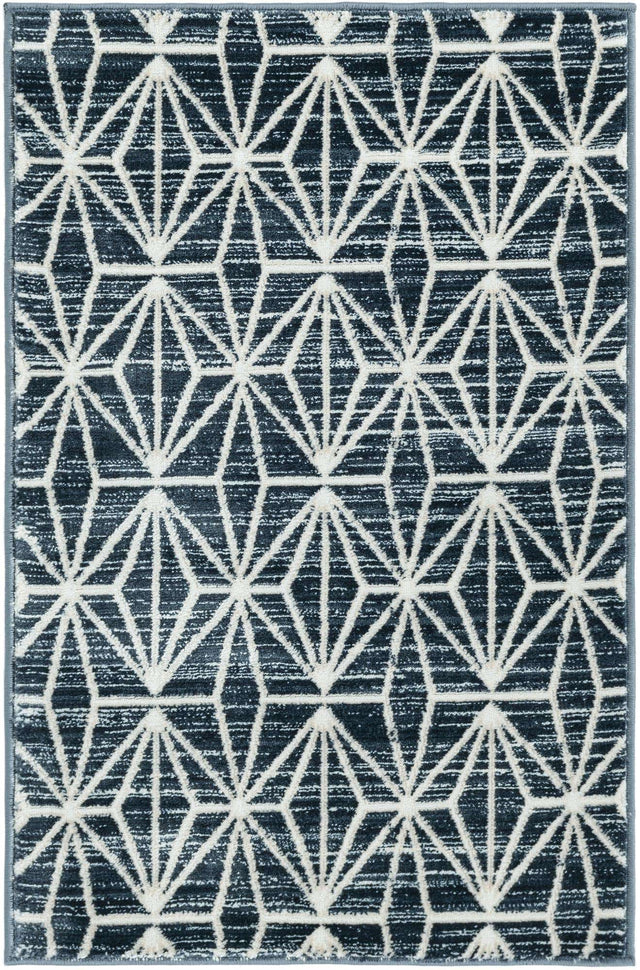 Navy Blue 2' x 3' 1 Jill Zarin Uptown Rectangle Area Rug 70% Polypropylene & 30% Polyester  Contemporary Carpet for Living, Dining, Office, Bedroom for Sale at Rug Engine