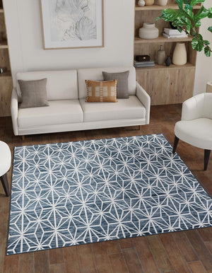 Navy Blue 7' 10 x 7' 10 Jill Zarin Uptown Square Area Rug 70% Polypropylene & 30% Polyester  Contemporary Carpet for Living, Dining, Office, Bedroom for Sale at Rug Engine