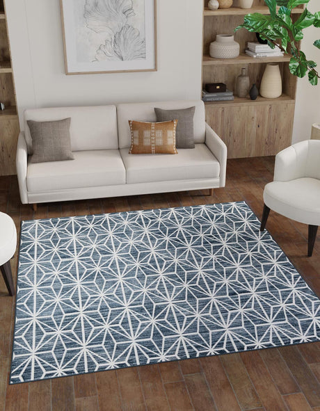 Navy Blue 7' 10 x 7' 10 Jill Zarin Uptown Square Area Rug 70% Polypropylene & 30% Polyester  Contemporary Carpet for Living, Dining, Office, Bedroom for Sale at Rug Engine