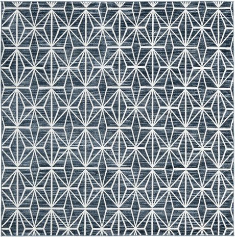 Navy Blue 7' 10 x 7' 10 Jill Zarin Uptown Square Area Rug 70% Polypropylene & 30% Polyester  Contemporary Carpet for Living, Dining, Office, Bedroom for Sale at Rug Engine