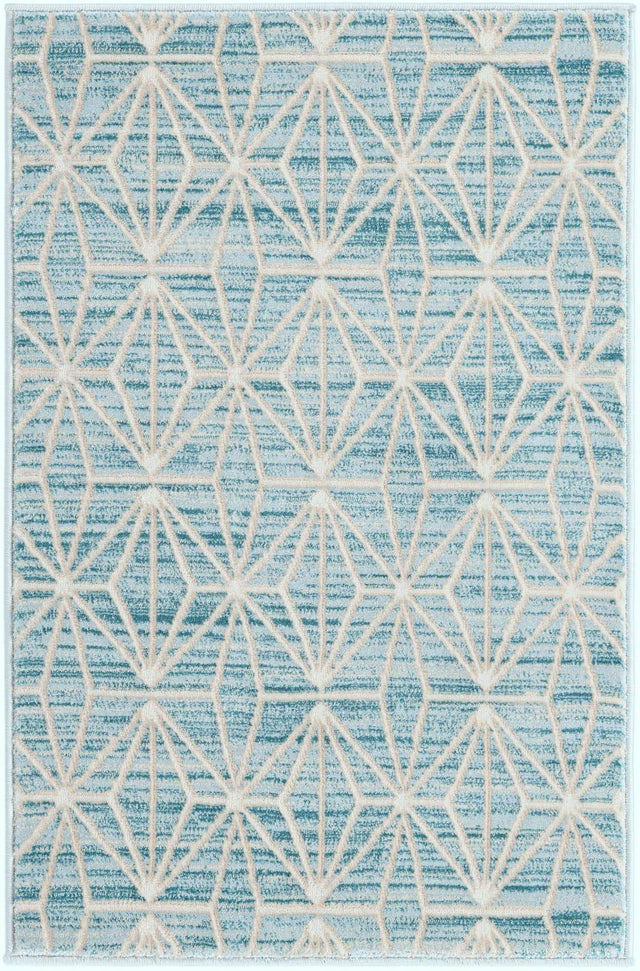 Blue 2' x 3' 1 Jill Zarin Uptown Rectangle Area Rug 70% Polypropylene & 30% Polyester  Contemporary Carpet for Living, Dining, Office, Bedroom for Sale at Rug Engine