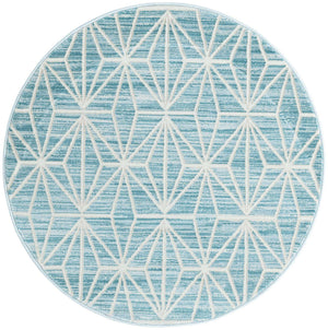 Blue 3' 3 x 3' 3 Jill Zarin Uptown Round Area Rug 70% Polypropylene & 30% Polyester  Contemporary Carpet for Living, Dining, Office, Bedroom for Sale at Rug Engine