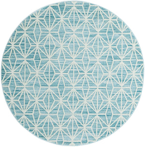 Blue 5' 3 x 5' 3 Jill Zarin Uptown Round Area Rug 70% Polypropylene & 30% Polyester  Contemporary Carpet for Living, Dining, Office, Bedroom for Sale at Rug Engine
