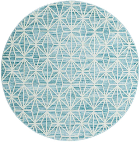 Blue 5' 3 x 5' 3 Jill Zarin Uptown Round Area Rug 70% Polypropylene & 30% Polyester  Contemporary Carpet for Living, Dining, Office, Bedroom for Sale at Rug Engine