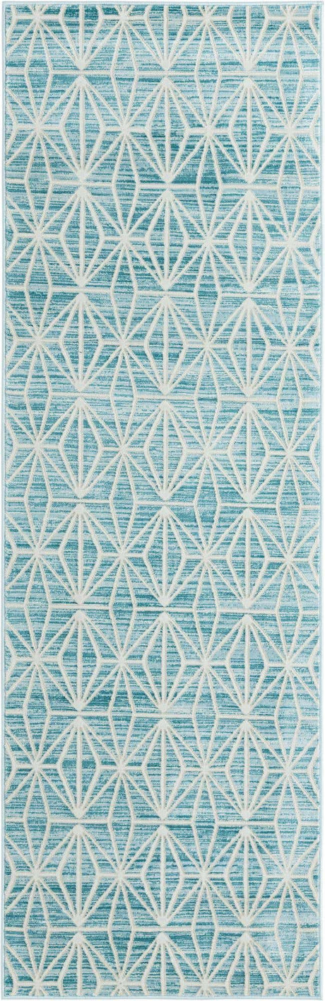 Blue 2' 7 x 8' Jill Zarin Uptown Runner Area Rug 70% Polypropylene & 30% Polyester  Contemporary Carpet for Living, Dining, Office, Bedroom for Sale at Rug Engine