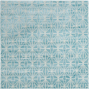 Blue 7' 10 x 7' 10 Jill Zarin Uptown Square Area Rug 70% Polypropylene & 30% Polyester  Contemporary Carpet for Living, Dining, Office, Bedroom for Sale at Rug Engine