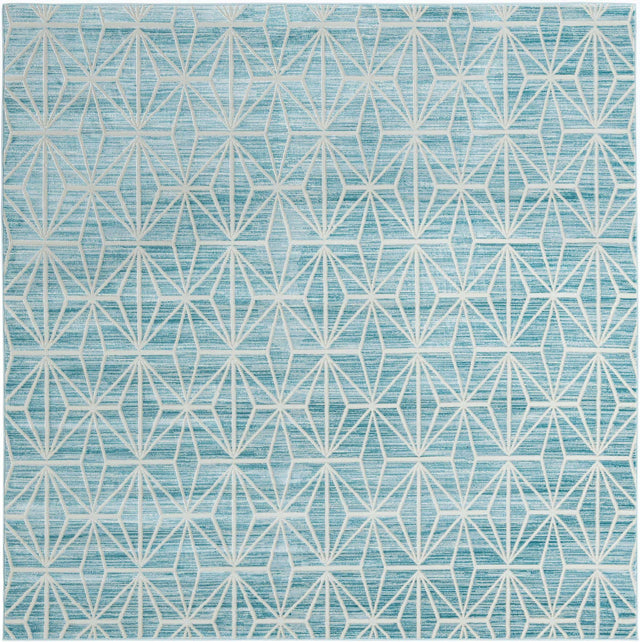 Blue 7' 10 x 7' 10 Jill Zarin Uptown Square Area Rug 70% Polypropylene & 30% Polyester  Contemporary Carpet for Living, Dining, Office, Bedroom for Sale at Rug Engine
