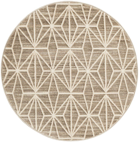 Brown 3' 3 x 3' 3 Jill Zarin Uptown Round Area Rug 70% Polypropylene & 30% Polyester  Contemporary Carpet for Living, Dining, Office, Bedroom for Sale at Rug Engine