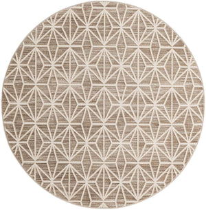 Brown 5' 3 x 5' 3 Jill Zarin Uptown Round Area Rug 70% Polypropylene & 30% Polyester  Contemporary Carpet for Living, Dining, Office, Bedroom for Sale at Rug Engine