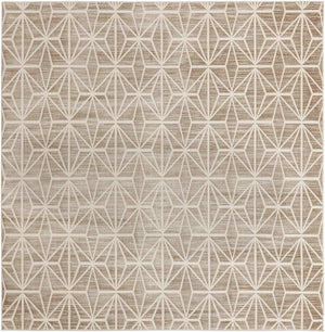Brown 7' 10 x 7' 10 Jill Zarin Uptown Square Area Rug 70% Polypropylene & 30% Polyester  Contemporary Carpet for Living, Dining, Office, Bedroom for Sale at Rug Engine