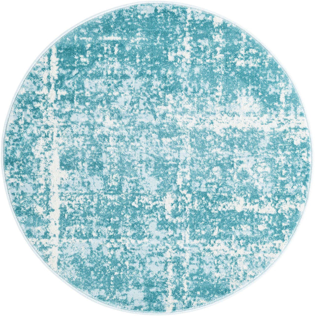 Turquoise 3' 3 x 3' 3 Jill Zarin Uptown Round Area Rug 70% Polypropylene & 30% Polyester  Contemporary Carpet for Living, Dining, Office, Bedroom for Sale at Rug Engine