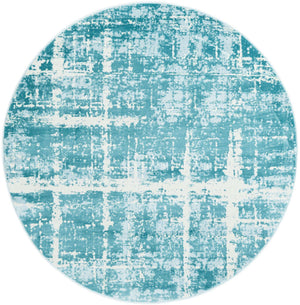 Turquoise 5' 3 x 5' 3 Jill Zarin Uptown Round Area Rug 70% Polypropylene & 30% Polyester  Contemporary Carpet for Living, Dining, Office, Bedroom for Sale at Rug Engine
