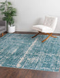 Turquoise 7' 10 x 7' 10 Jill Zarin Uptown Square Area Rug 70% Polypropylene & 30% Polyester  Contemporary Carpet for Living, Dining, Office, Bedroom for Sale at Rug Engine