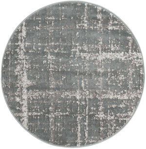Gray 3' 3 x 3' 3 Jill Zarin Uptown Round Area Rug 70% Polypropylene & 30% Polyester  Contemporary Carpet for Living, Dining, Office, Bedroom for Sale at Rug Engine