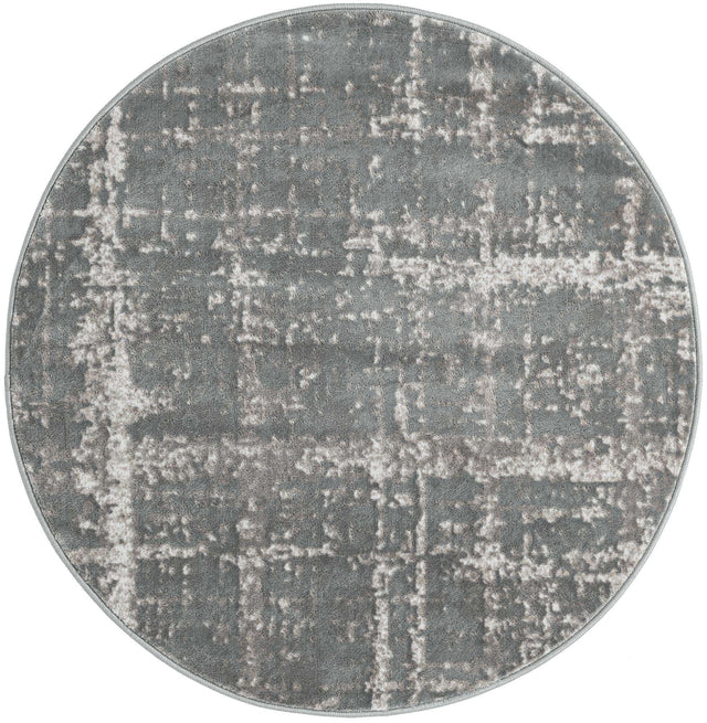 Gray 3' 3 x 3' 3 Jill Zarin Uptown Round Area Rug 70% Polypropylene & 30% Polyester  Contemporary Carpet for Living, Dining, Office, Bedroom for Sale at Rug Engine