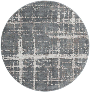 Gray 5' 3 x 5' 3 Jill Zarin Uptown Round Area Rug 70% Polypropylene & 30% Polyester  Contemporary Carpet for Living, Dining, Office, Bedroom for Sale at Rug Engine