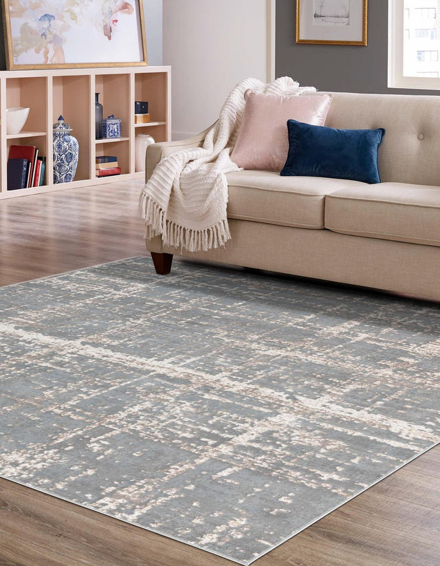 Gray 7' 10 x 7' 10 Jill Zarin Uptown Square Area Rug 70% Polypropylene & 30% Polyester  Contemporary Carpet for Living, Dining, Office, Bedroom for Sale at Rug Engine