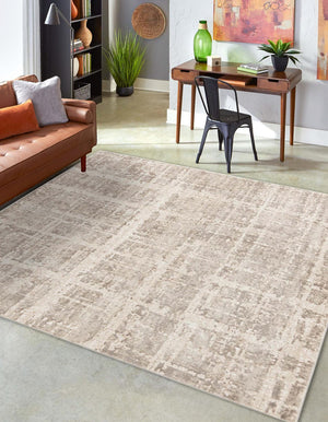 Light Brown 7' 10 x 7' 10 Jill Zarin Uptown Square Area Rug 70% Polypropylene & 30% Polyester  Contemporary Carpet for Living, Dining, Office, Bedroom for Sale at Rug Engine