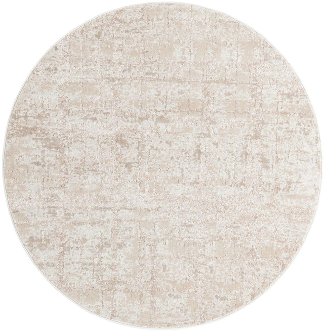 Beige 5' 3 x 5' 3 Jill Zarin Uptown Round Area Rug 70% Polypropylene & 30% Polyester  Contemporary Carpet for Living, Dining, Office, Bedroom for Sale at Rug Engine