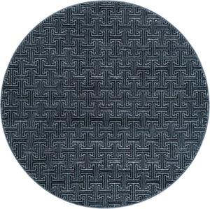 Navy Blue 5' 3 x 5' 3 Jill Zarin Uptown Round Area Rug 70% Polypropylene & 30% Polyester  Contemporary Carpet for Living, Dining, Office, Bedroom for Sale at Rug Engine