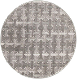 Gray 3' 3 x 3' 3 Jill Zarin Uptown Round Area Rug 70% Polypropylene & 30% Polyester  Contemporary Carpet for Living, Dining, Office, Bedroom for Sale at Rug Engine