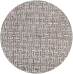 Gray 5' 3 x 5' 3 Jill Zarin Uptown Round Area Rug 70% Polypropylene & 30% Polyester  Contemporary Carpet for Living, Dining, Office, Bedroom for Sale at Rug Engine