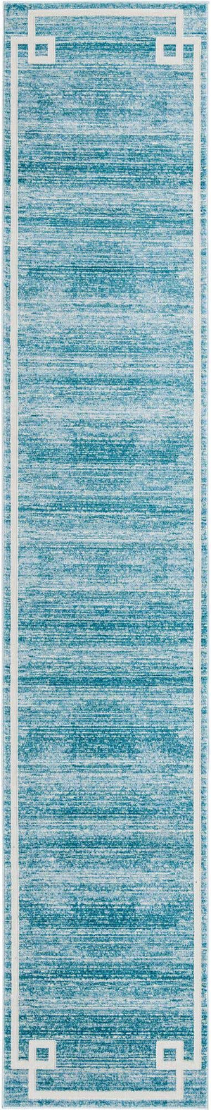 Turquoise 2' 7 x 13' 11 Jill Zarin Uptown Runner Area Rug 70% Polypropylene & 30% Polyester  Contemporary Carpet for Living, Dining, Office, Bedroom for Sale at Rug Engine