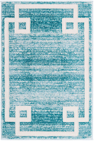 Turquoise 2' x 3' 1 Jill Zarin Uptown Rectangle Area Rug 70% Polypropylene & 30% Polyester  Contemporary Carpet for Living, Dining, Office, Bedroom for Sale at Rug Engine