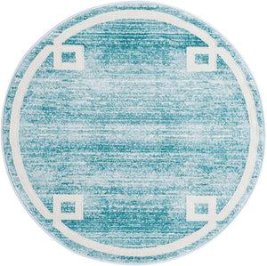 Turquoise 3' 3 x 3' 3 Jill Zarin Uptown Round Area Rug 70% Polypropylene & 30% Polyester  Contemporary Carpet for Living, Dining, Office, Bedroom for Sale at Rug Engine