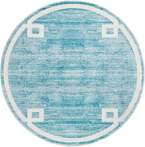 Turquoise 5' 3 x 5' 3 Jill Zarin Uptown Round Area Rug 70% Polypropylene & 30% Polyester  Contemporary Carpet for Living, Dining, Office, Bedroom for Sale at Rug Engine
