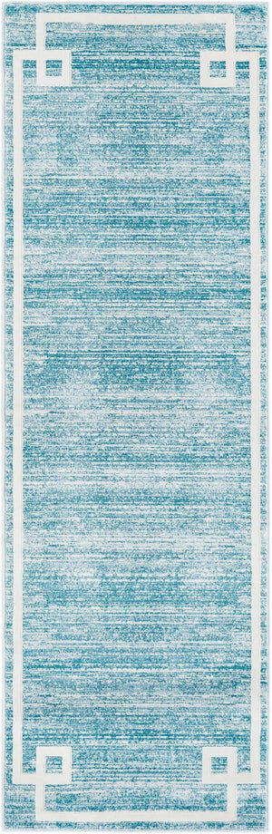 Turquoise 2' 7 x 8' Jill Zarin Uptown Runner Area Rug 70% Polypropylene & 30% Polyester  Contemporary Carpet for Living, Dining, Office, Bedroom for Sale at Rug Engine