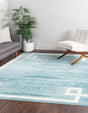 Turquoise 7' 10 x 7' 10 Jill Zarin Uptown Square Area Rug 70% Polypropylene & 30% Polyester  Contemporary Carpet for Living, Dining, Office, Bedroom for Sale at Rug Engine
