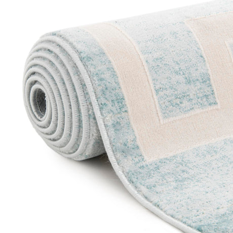 Turquoise 7' 10 x 7' 10 Jill Zarin Uptown Square Area Rug 70% Polypropylene & 30% Polyester  Contemporary Carpet for Living, Dining, Office, Bedroom for Sale at Rug Engine