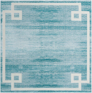 Turquoise 7' 10 x 7' 10 Jill Zarin Uptown Square Area Rug 70% Polypropylene & 30% Polyester  Contemporary Carpet for Living, Dining, Office, Bedroom for Sale at Rug Engine