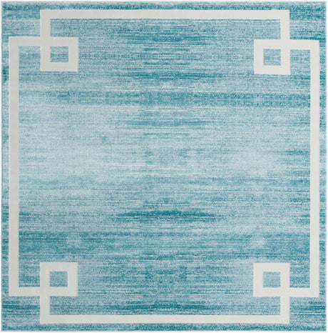 Turquoise 7' 10 x 7' 10 Jill Zarin Uptown Square Area Rug 70% Polypropylene & 30% Polyester  Contemporary Carpet for Living, Dining, Office, Bedroom for Sale at Rug Engine