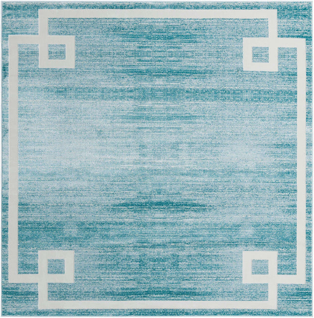 Turquoise 7' 10 x 7' 10 Jill Zarin Uptown Square Area Rug 70% Polypropylene & 30% Polyester  Contemporary Carpet for Living, Dining, Office, Bedroom for Sale at Rug Engine