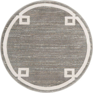 Gray 3' 3 x 3' 3 Jill Zarin Uptown Round Area Rug 70% Polypropylene & 30% Polyester  Contemporary Carpet for Living, Dining, Office, Bedroom for Sale at Rug Engine