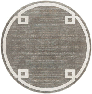Gray 5' 3 x 5' 3 Jill Zarin Uptown Round Area Rug 70% Polypropylene & 30% Polyester  Contemporary Carpet for Living, Dining, Office, Bedroom for Sale at Rug Engine