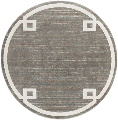 Gray 5' 3 x 5' 3 Jill Zarin Uptown Round Area Rug 70% Polypropylene & 30% Polyester  Contemporary Carpet for Living, Dining, Office, Bedroom for Sale at Rug Engine