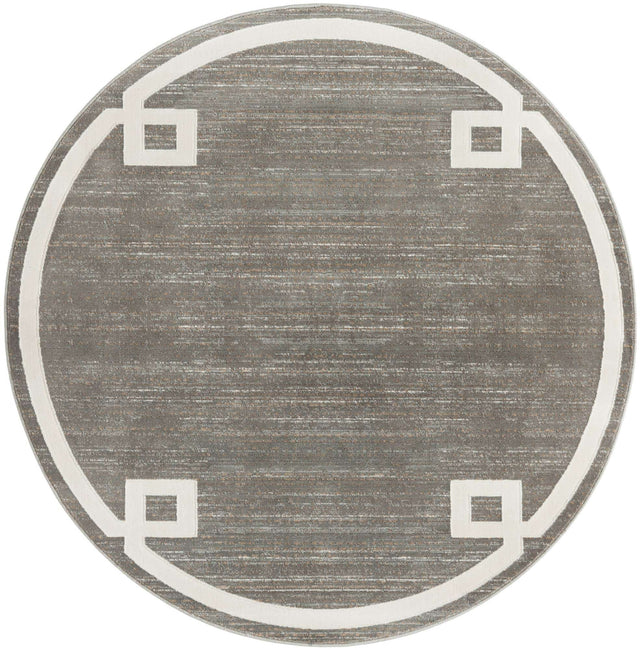 Gray 5' 3 x 5' 3 Jill Zarin Uptown Round Area Rug 70% Polypropylene & 30% Polyester  Contemporary Carpet for Living, Dining, Office, Bedroom for Sale at Rug Engine