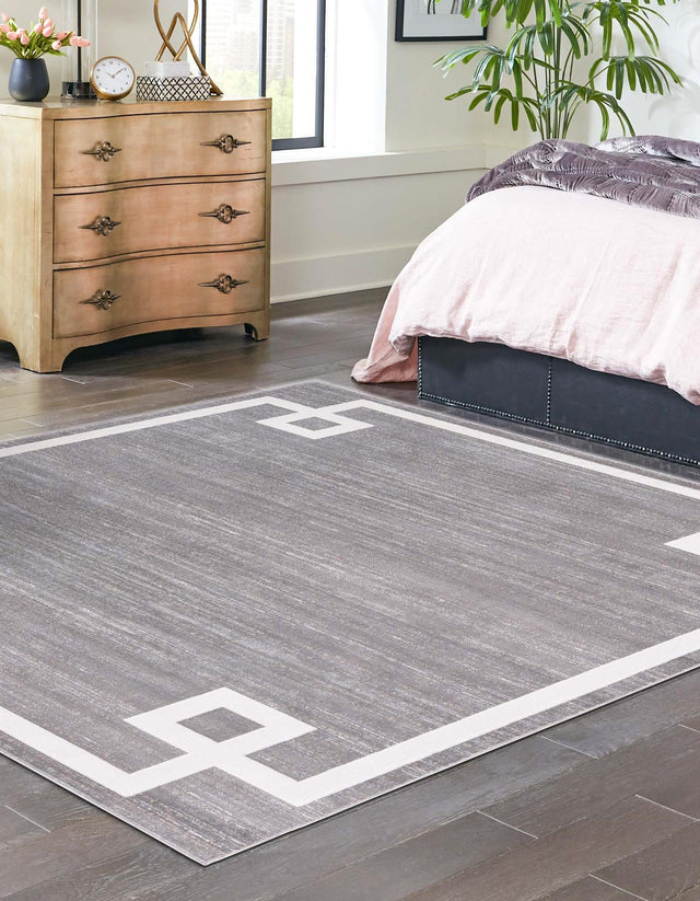 Gray 7' 10 x 7' 10 Jill Zarin Uptown Square Area Rug 70% Polypropylene & 30% Polyester  Contemporary Carpet for Living, Dining, Office, Bedroom for Sale at Rug Engine